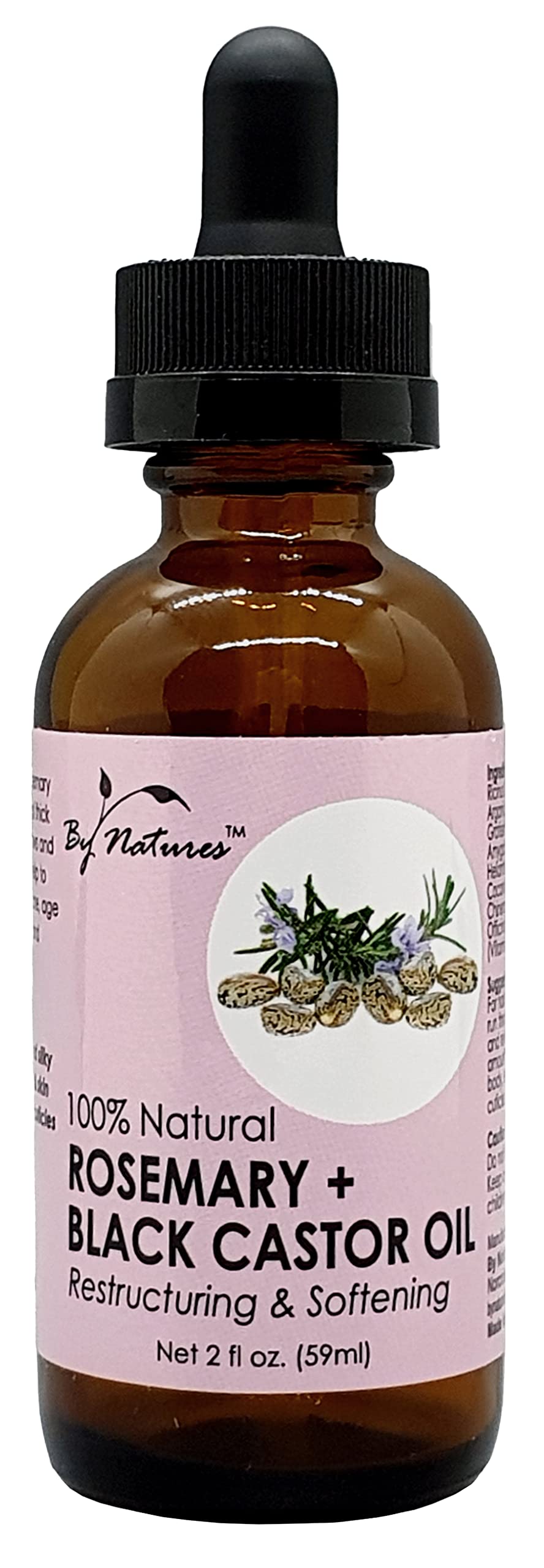 By Natures 100% Natural Rosemary + Black Castor Oil 2 Fl Oz (Pack of 2) Beauty & Personal Care By Natures