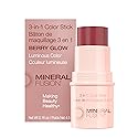 Mineral Fusion 3-in-1 Color Stick - Hydrating Tinted Cream Blush for Cheeks, Lip and Eye - Natural Multi Use Makeup (Berry Glow) Beauty & Personal Care Mineral Fusion