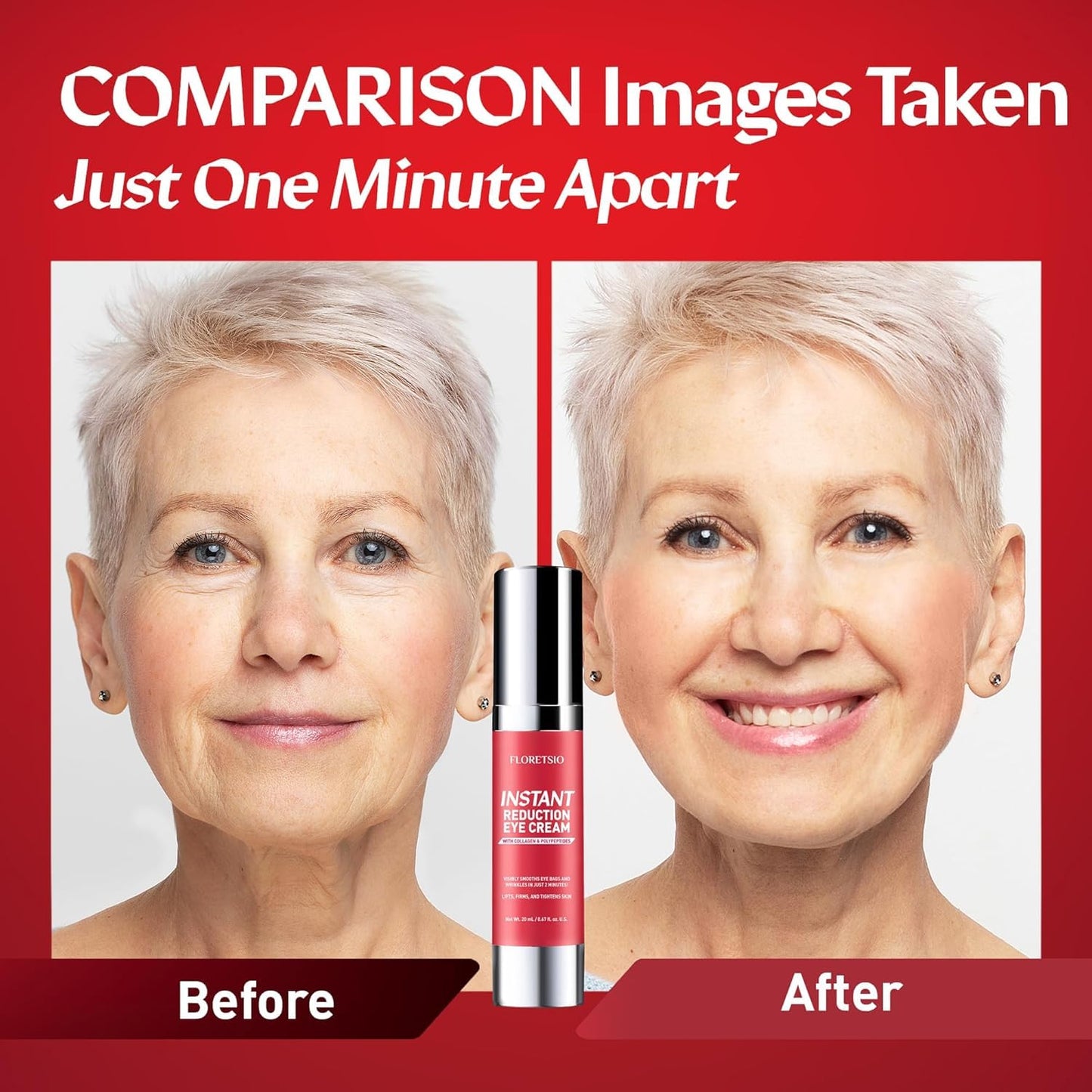 Instant Eye & Face Lift Cream: Rapid Under Eye Bags,Wrinkles, Dark Circles, Puffiness Remover for Women and Men in 60 Seconds - Temporary Firming Beauty and Personal Care Floretsio