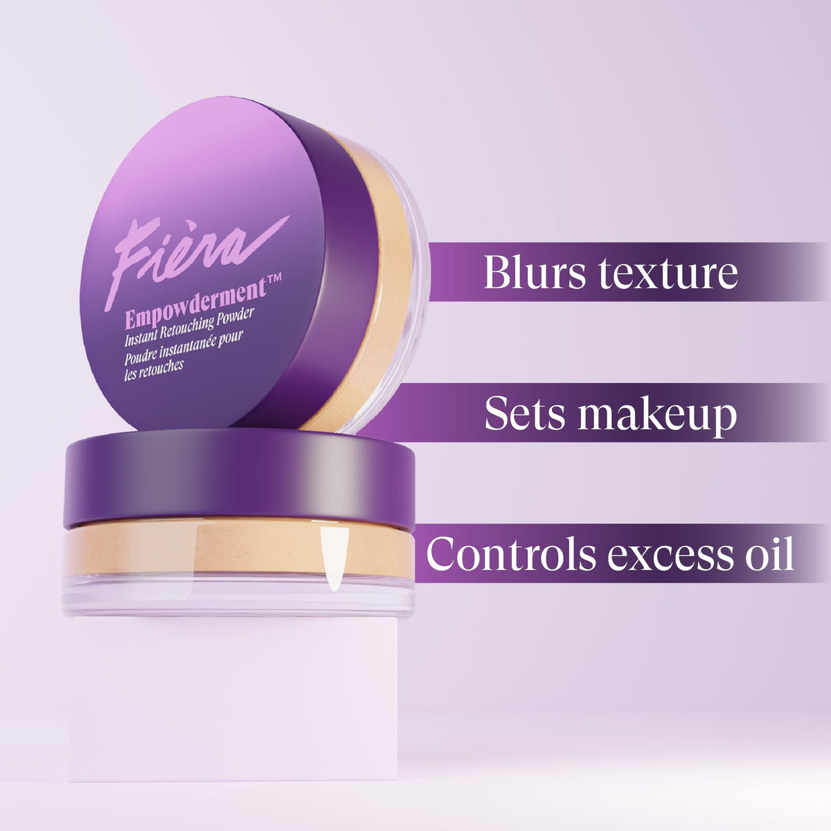 Fièra Empowderment™ Pressed Finishing Powder, Talc-Free Blurring & Soft-Matte Setting Powder for Mature Skin, Pore & Fine-Line Smoothing, Lightweight
