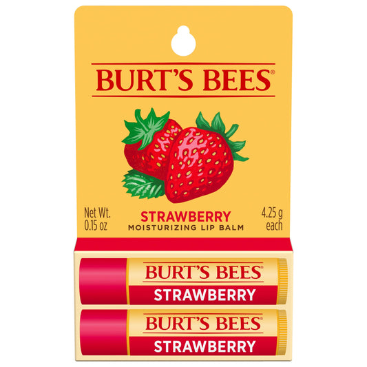 Burt's Bees Lip Balm - Strawberry, Lip Moisturizer With Responsibly Sourced Beeswax, Tint-Free, Natural Origin Conditioning Treatment, 2 Tubes, 0.15 Beauty & Personal Care Burt's Bees