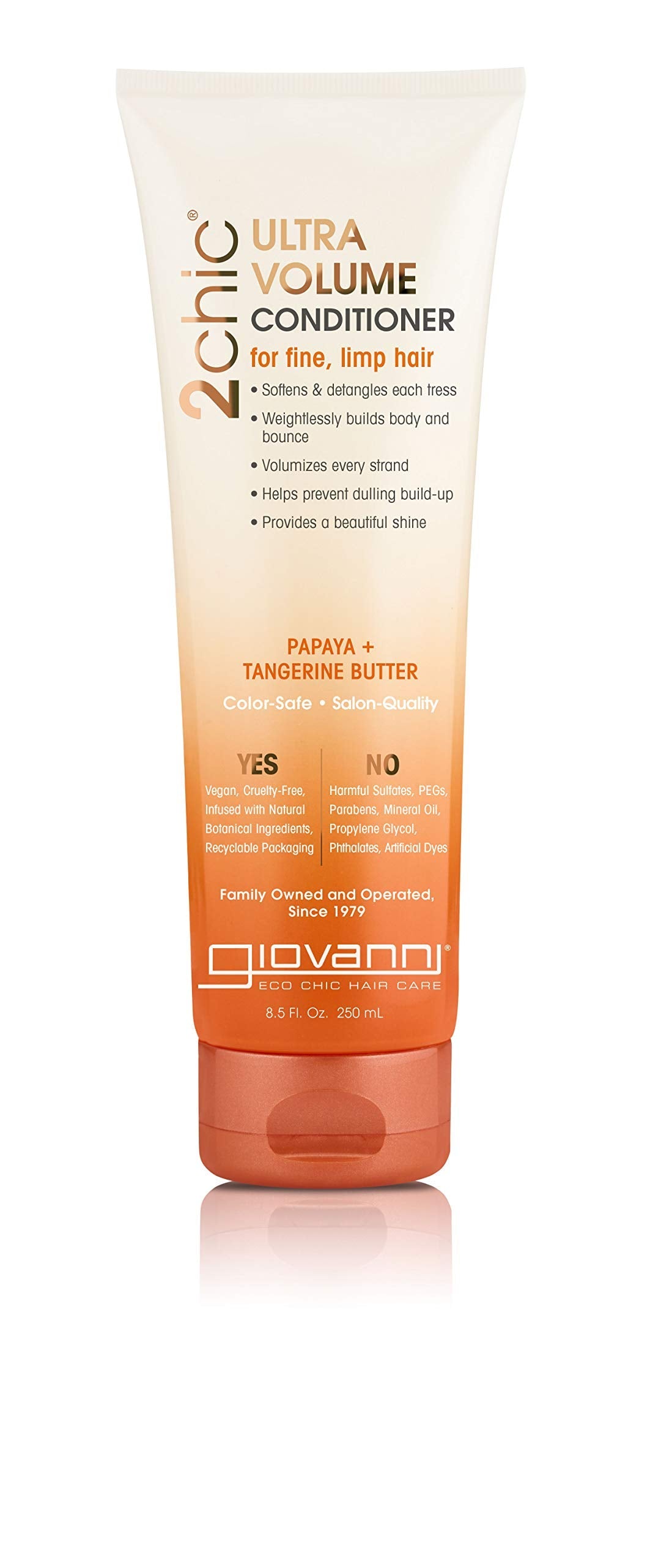 GIOVANNI 2chic Ultra-Volume Conditioner - Daily Volumizing Formula with Papaya & Tangerine Butter, Promotes Weightless Control for Thin Hair, No Beauty & Personal Care GIOVANNI