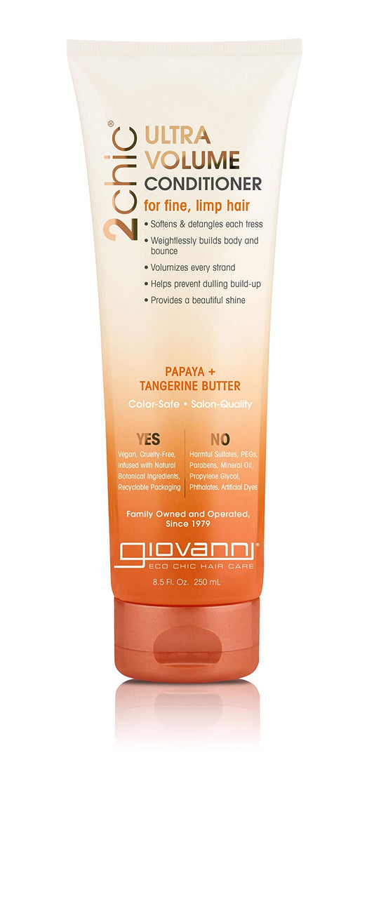 GIOVANNI 2chic Ultra-Volume Conditioner - Daily Volumizing Formula with Papaya & Tangerine Butter, Promotes Weightless Control for Thin Hair, No Beauty & Personal Care GIOVANNI