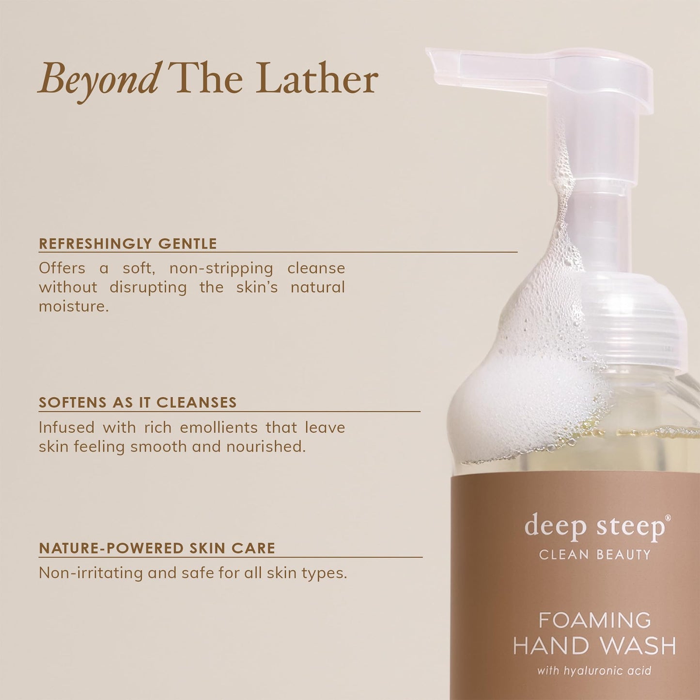 Deep Steep Foaming Hand Wash, Brown Sugar Vanilla, 8 oz - Gentle Cleanser with Aloe, Argan Oil, Shea Butter & Hyaluronic Acid - Vegan, Clean Beauty Beauty & Personal Care Deep Steep