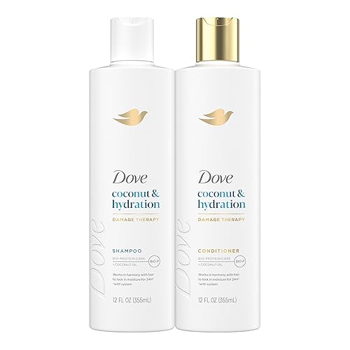 Dove Shampoo and Conditioner Coconut & Hydration 2 Count for Dry Hair with Bio-Protein Care Technology and Coconut Oil 12 Fl Oz Beauty & Personal Care Dove