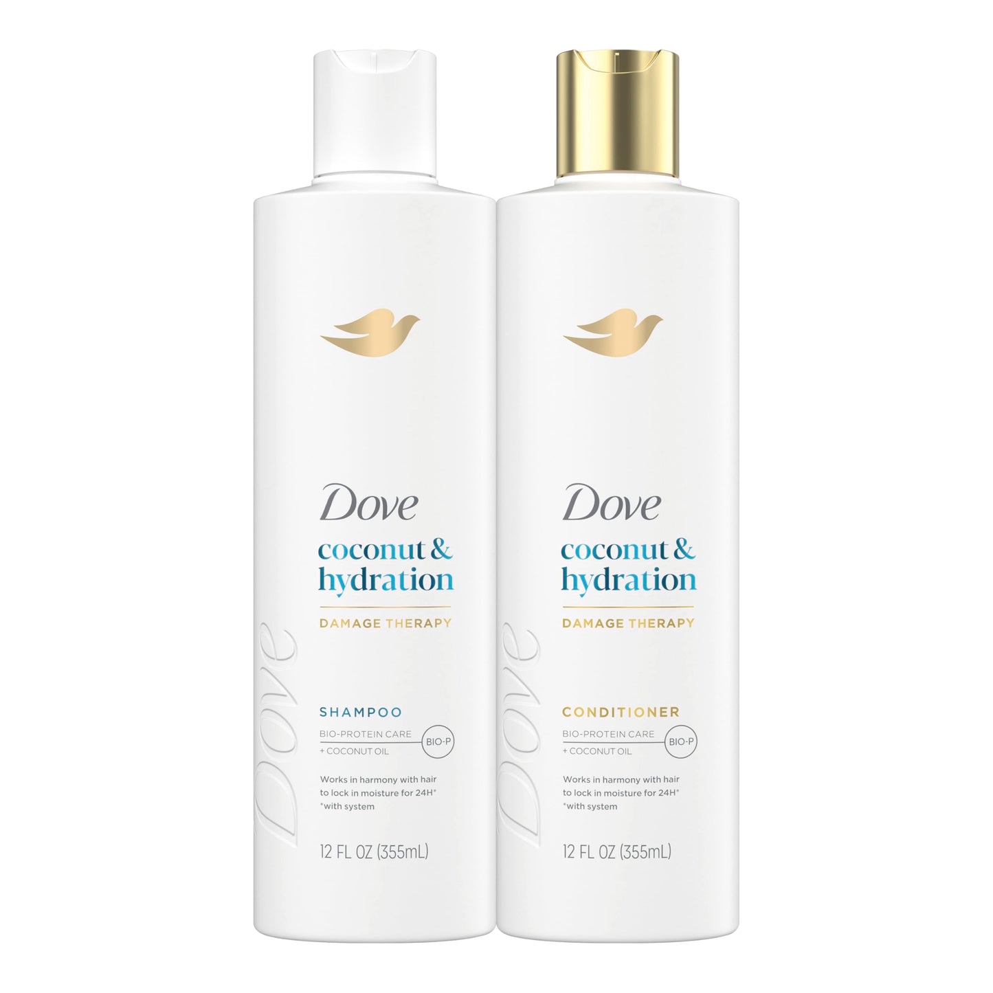 Dove Shampoo and Conditioner Coconut & Hydration 2 Count for Dry Hair with Bio-Protein Care Technology and Coconut Oil 12 Fl Oz Beauty & Personal Care Dove
