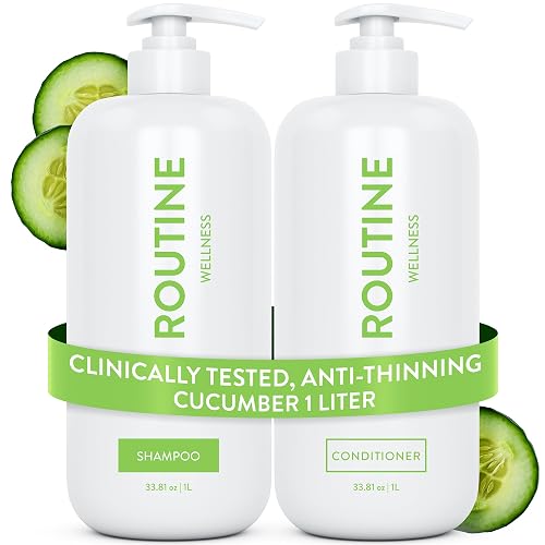 Routine Wellness 1 Liter Anti-Thinning Volumizing Shampoo and Conditioner Set for Thinning Hair & Hair Loss - Grow Your Confidence with Biotin & DHT Beauty & Personal Care Routine Wellness