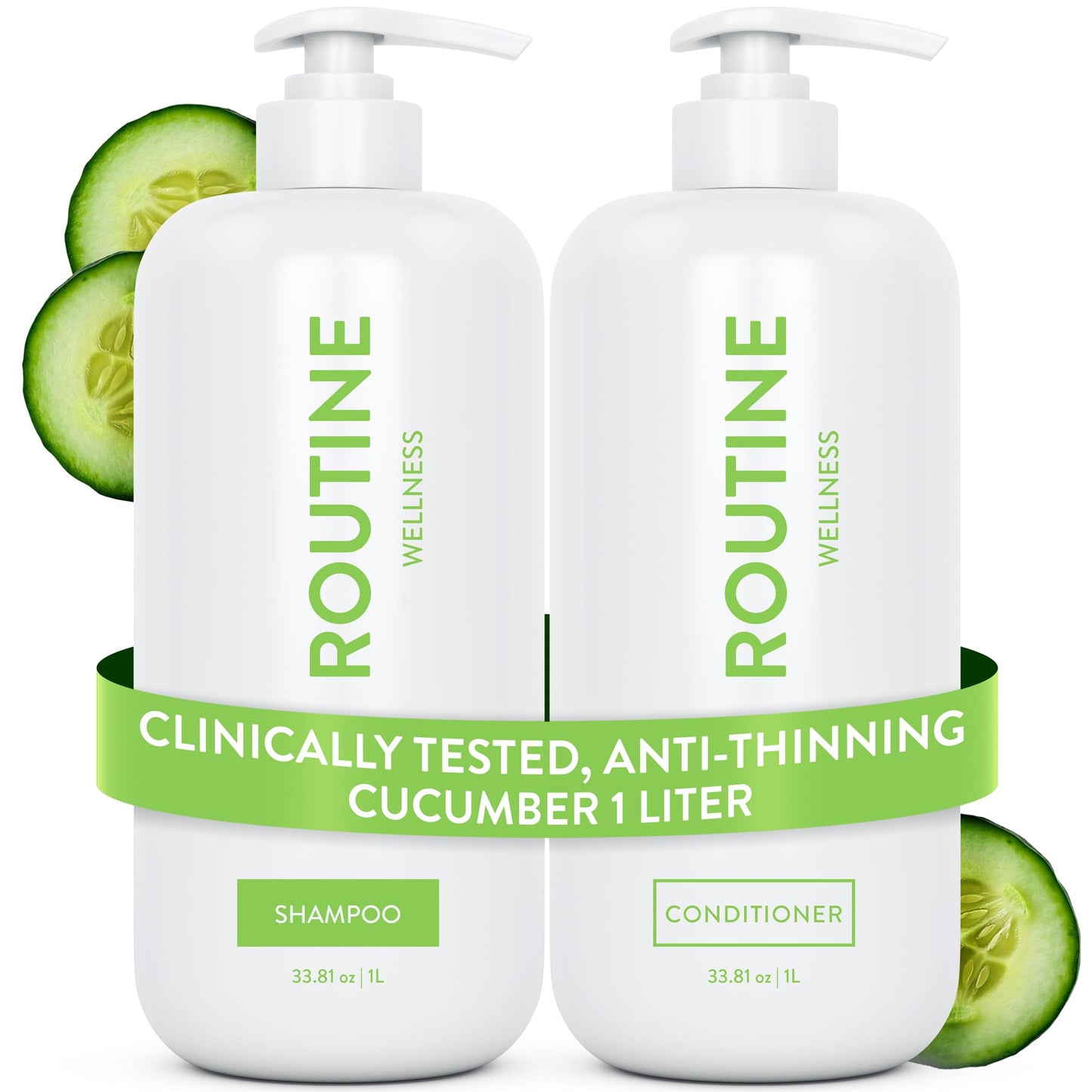 Routine Wellness 1 Liter Anti-Thinning Volumizing Shampoo and Conditioner Set for Thinning Hair & Hair Loss - Grow Your Confidence with Biotin & DHT Beauty & Personal Care Routine Wellness
