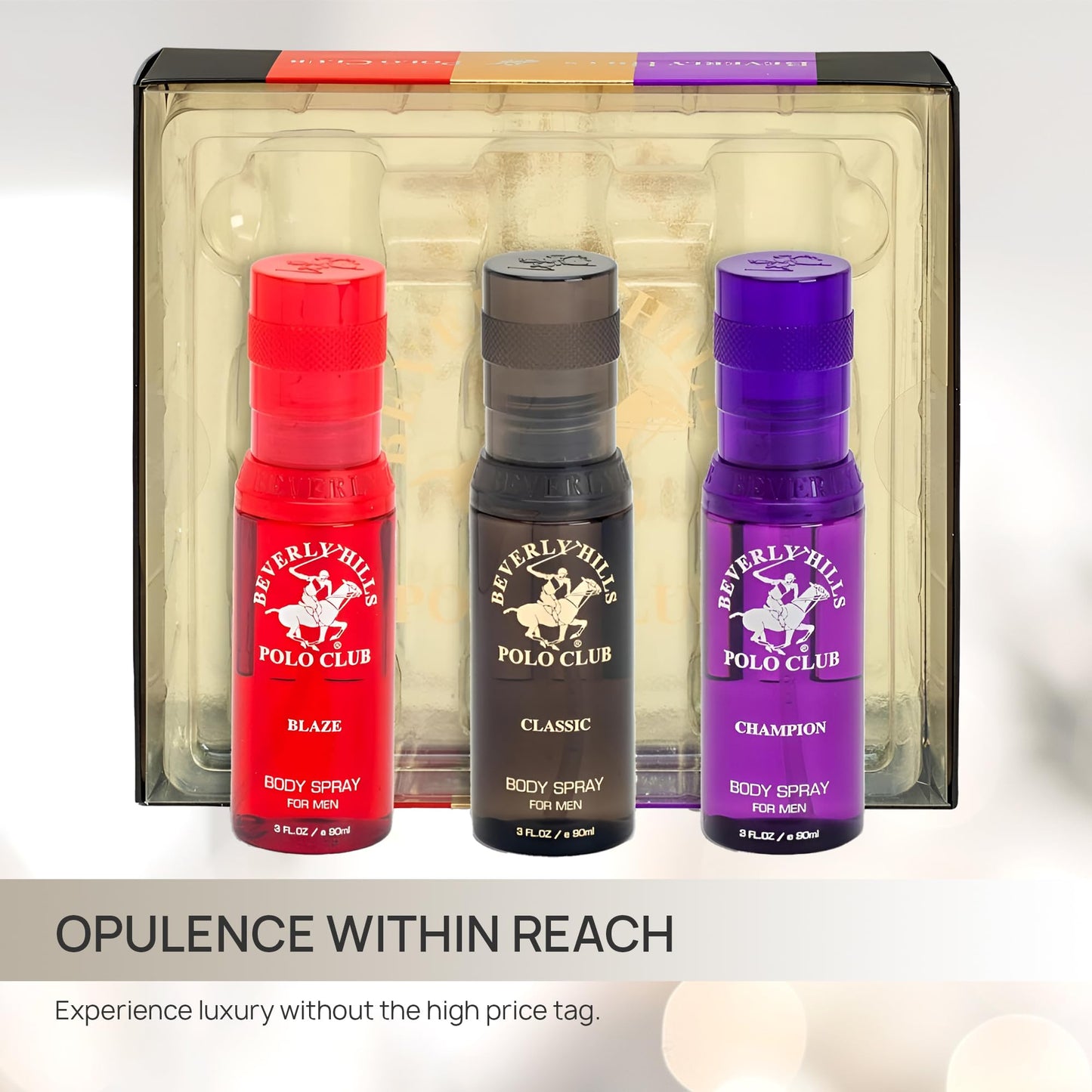 Beverly Hills Polo Club Men's Luxury Body Spray Gift Set - 3 x 3oz Designer Cologne Scents for Dynamic Freshness, Confidence & Active Lifestyles | Beauty & Personal Care Beverly Hills Polo Club