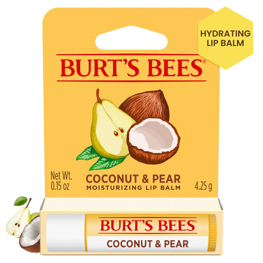 Burt's Bees Coconut and Pear Lip Balm, Lip Moisturizer With Responsibly Sourced Beeswax, Tint-Free, Natural Conditioning Lip Treatment, 1 Tube, 0.15 Beauty & Personal Care Burt's Bees