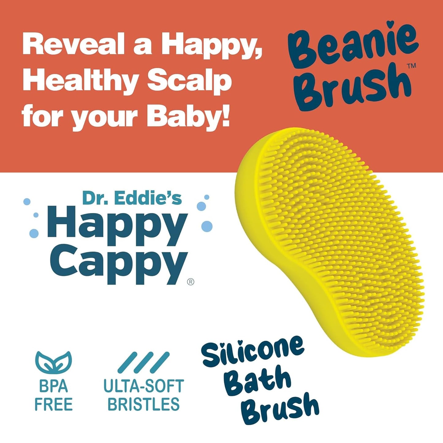 Happy Cappy Beanie Brush - Cradle Cap Brush for Babies, Dry Skin Care, Gentle Exfoliating Baby Scalp Scrubber for Bathing, Helps Dandruff and Flakes Beauty and Personal Care Happy Cappy