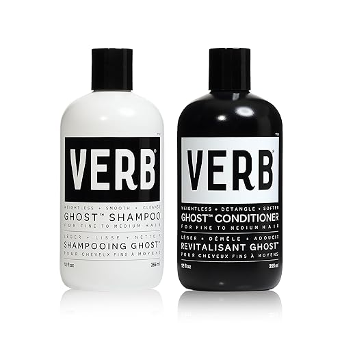VERB Ghost Shampoo & Conditioner Duo Set, 12 fl oz, Infused with Moringa Oil -Cleanses + Moisturizes Fine and Weighed Down Hair - Vegan, No Parabens Beauty & Personal Care VERB