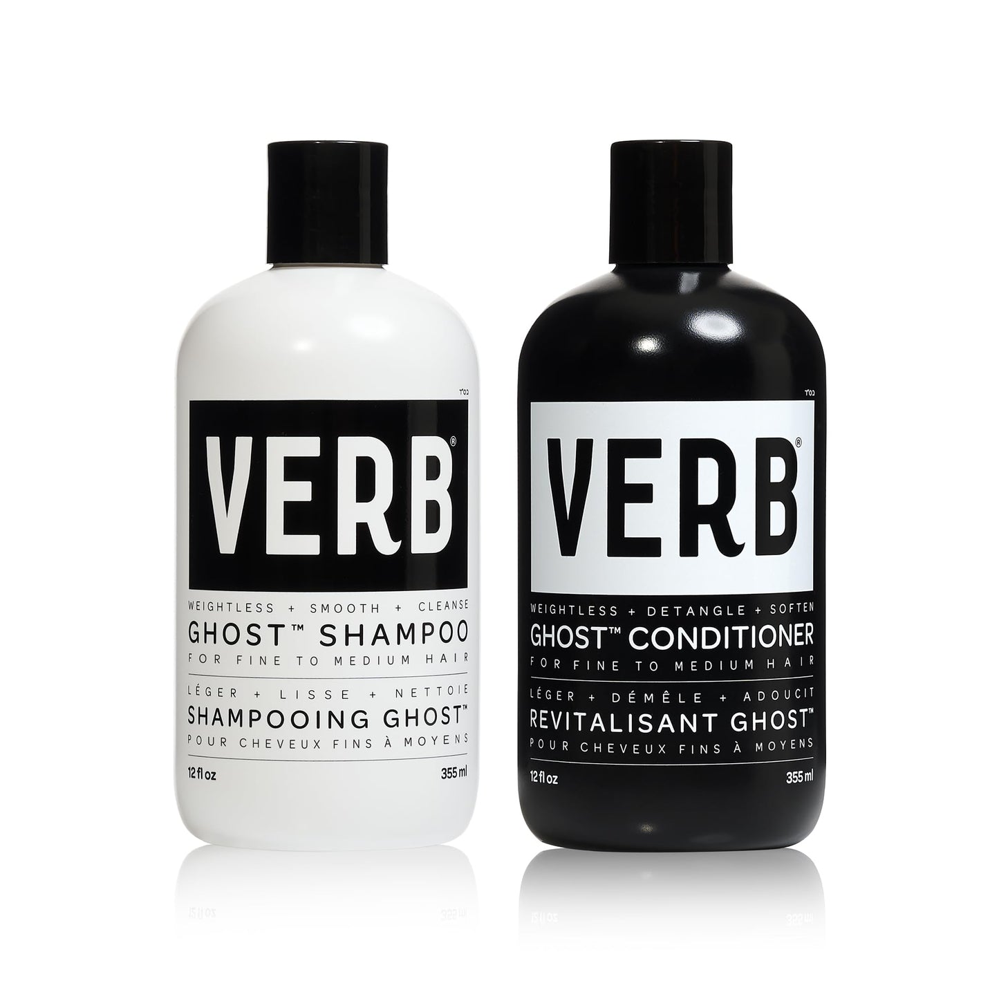 VERB Ghost Shampoo & Conditioner Duo Set, 12 fl oz, Infused with Moringa Oil -Cleanses + Moisturizes Fine and Weighed Down Hair - Vegan, No Parabens Beauty & Personal Care VERB