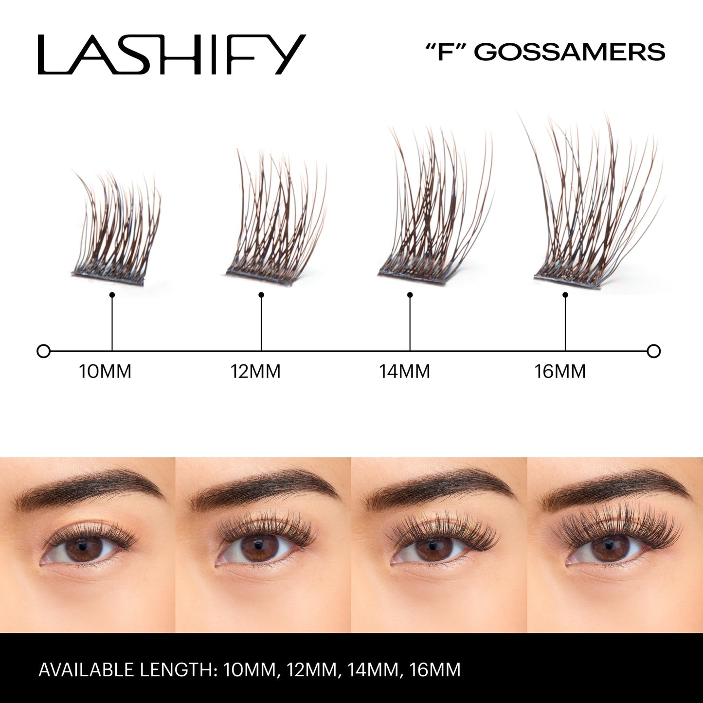 Lashify Fluffy 12mm Gossamer DIY Eyelash Extensions Refill, Truffle Color, Easy False Lashes To Add Fullness and Dimension Beauty & Personal Care Lashify