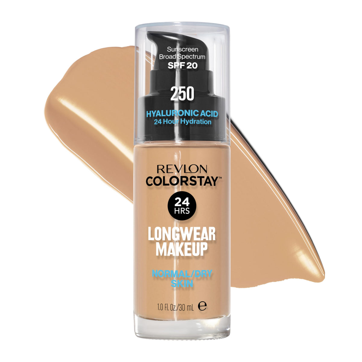 Revlon Liquid Foundation, ColorStay Face Makeup for Normal & Dry Skin, SPF 20, Longwear Medium-Full Coverage with Natural Finish, 250 Fresh Beige, 1 Beauty & Personal Care REVLON