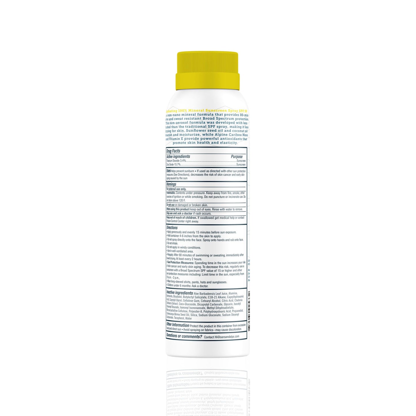 Oars + Alps 100% Mineral Sunscreen Spray for Face, SPF 50 Body Sunscreen Infused with Vitamin E & Antioxidants, All Skin Types, No White Residue Beauty & Personal Care Oars + Alps