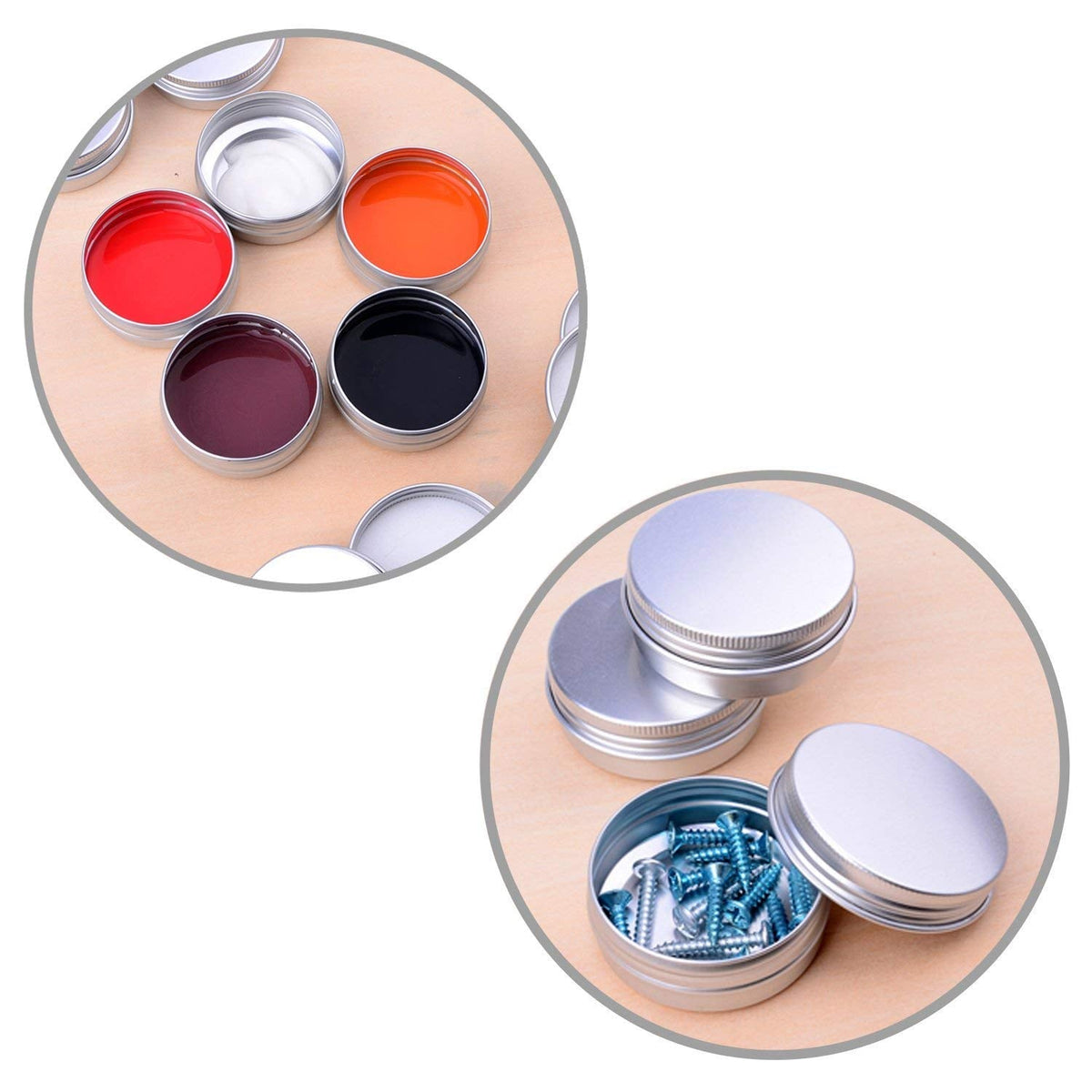 30 ml?1 oz?24 Pack Silver Aluminum Round Lip Balm Tin Storage Jar Containers with Screw Cap for Lip Balm, Cosmetic, Candles Beauty & Personal Care Marsheepy