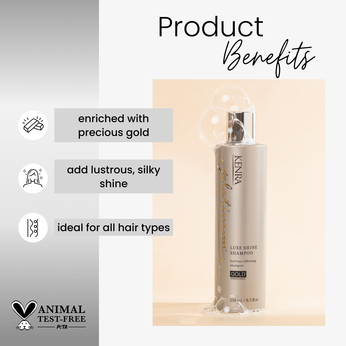 Kenra Professional Platinum Luxe Shine Shampoo | Gold Enriched | Lustrous Silkening Shampoo | Transforms Dull And Lifeless Strands To Glamorous Beauty & Personal Care Kenra