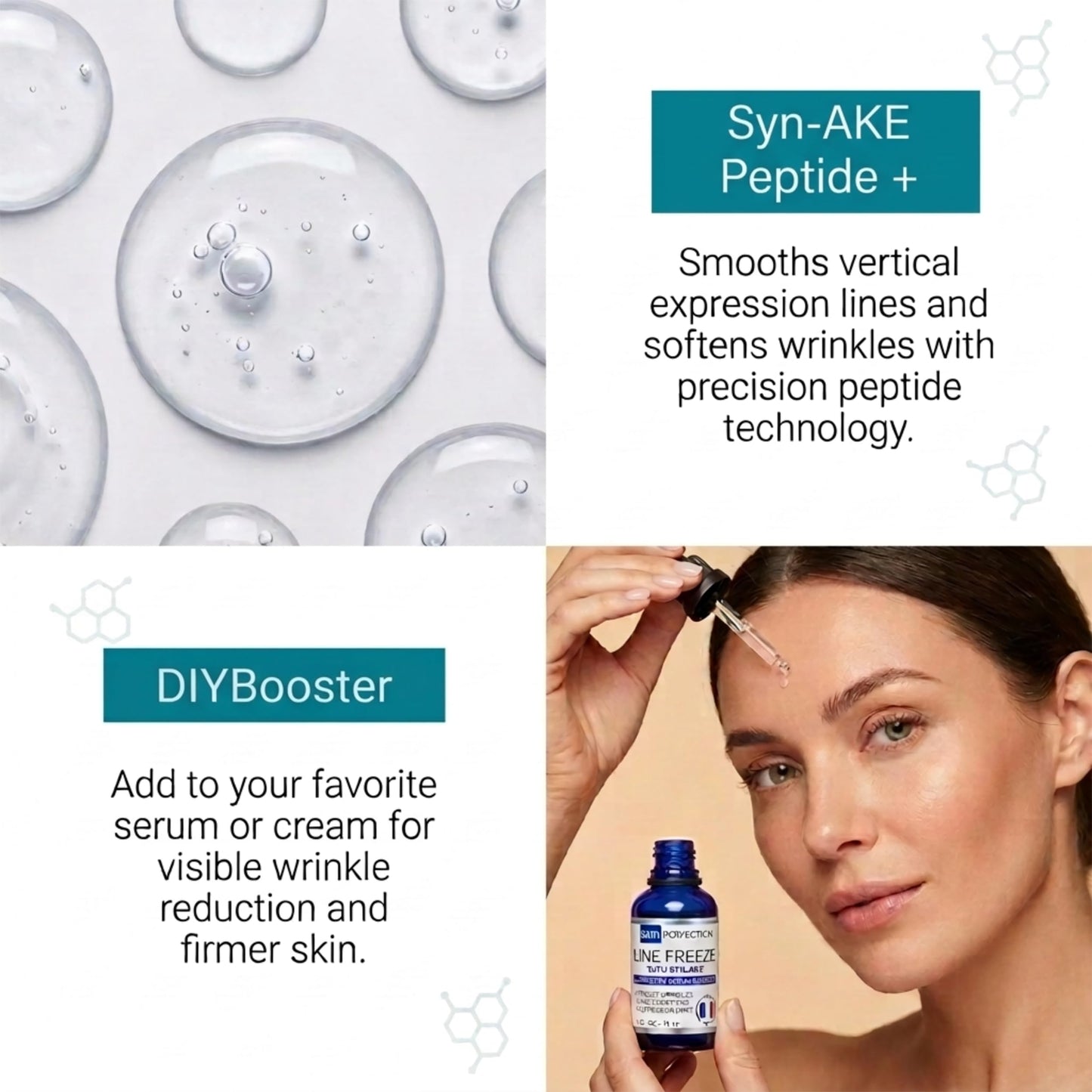 Skin Perfection Syn-AKE Freeze Wrinkles Peptide DIY Anti-Aging Skincare Booster Smooth Firm Vertical Expression Lines Between the Eyebrows the 11's .5 Beauty & Personal Care Skin Perfection