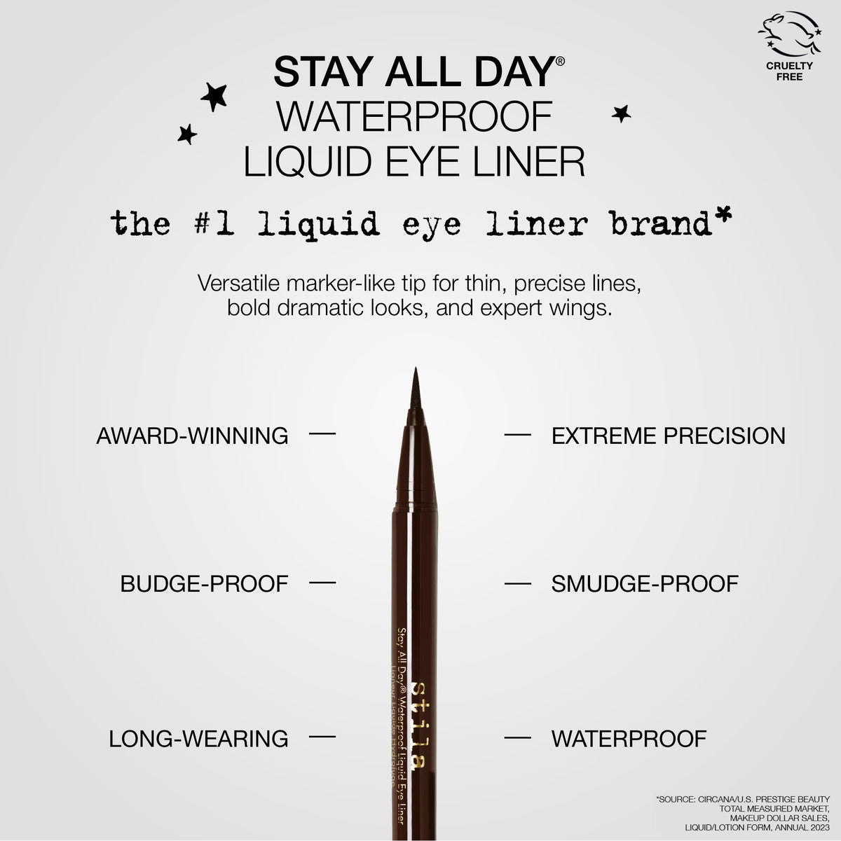 Stila Stay All Day Waterproof Liquid Eye Liner, Dark Brown, 1 Count (Pack of 1) Beauty & Personal Care stila