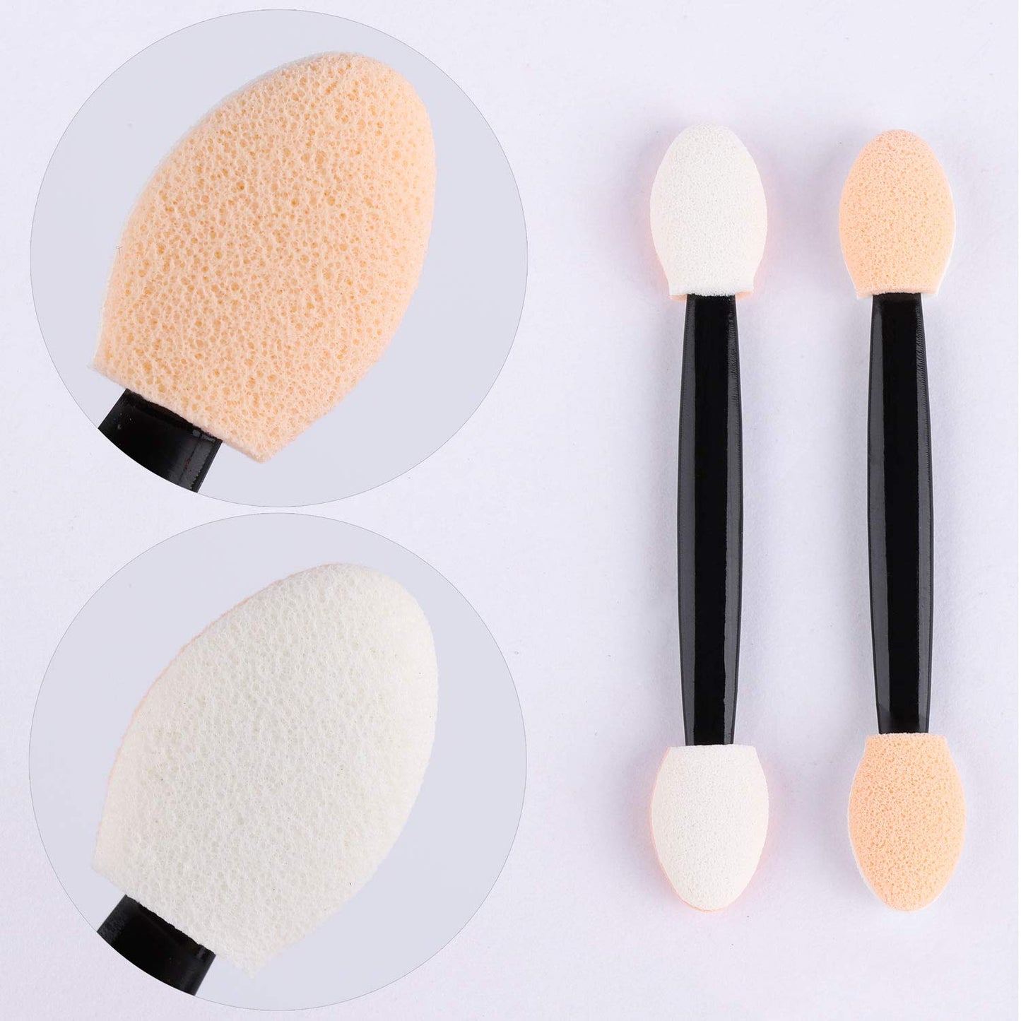 150 Eye Shadow Applicator Disposable Foam Makeup Brush Sponge Tipped Oval Eyeshadow Applicators Dual Sides with Container Beauty & Personal Care Tbestmax