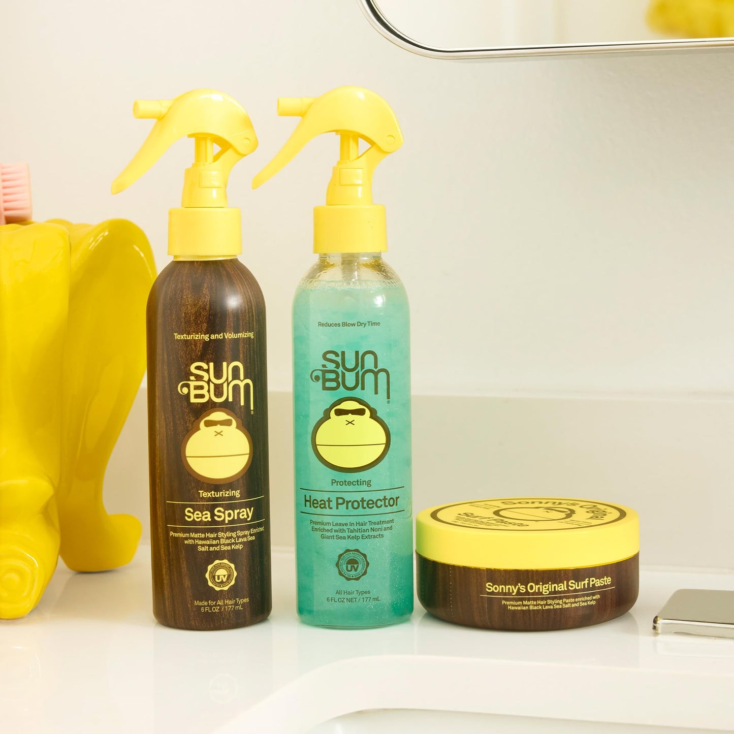 Sun Bum Heat Protector Spray - Leave In Hair Treatment Protects from Heat Styling and Frizz-Causing Humidity - Reduces Blow Dry Time - Vegan Beauty & Personal Care Sun Bum