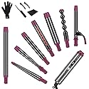IG INGLAM Curling Iron Wand Set, 8 in-1 Interchangeable Ceramic Barrels with Infrared, Cucurbit, Tapered, Extended, 1in, 1 1/4 in, 3/4in Barrels Beauty & Personal Care IG INGLAM