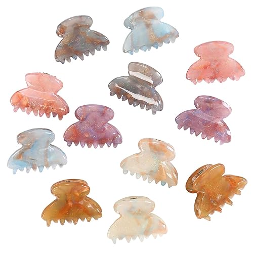 Claw Jaw Clips 12PCS Small for Thin Hair Styling Accessories Classic Clamp for Women Girls (Sequins) Beauty & Personal Care Molans
