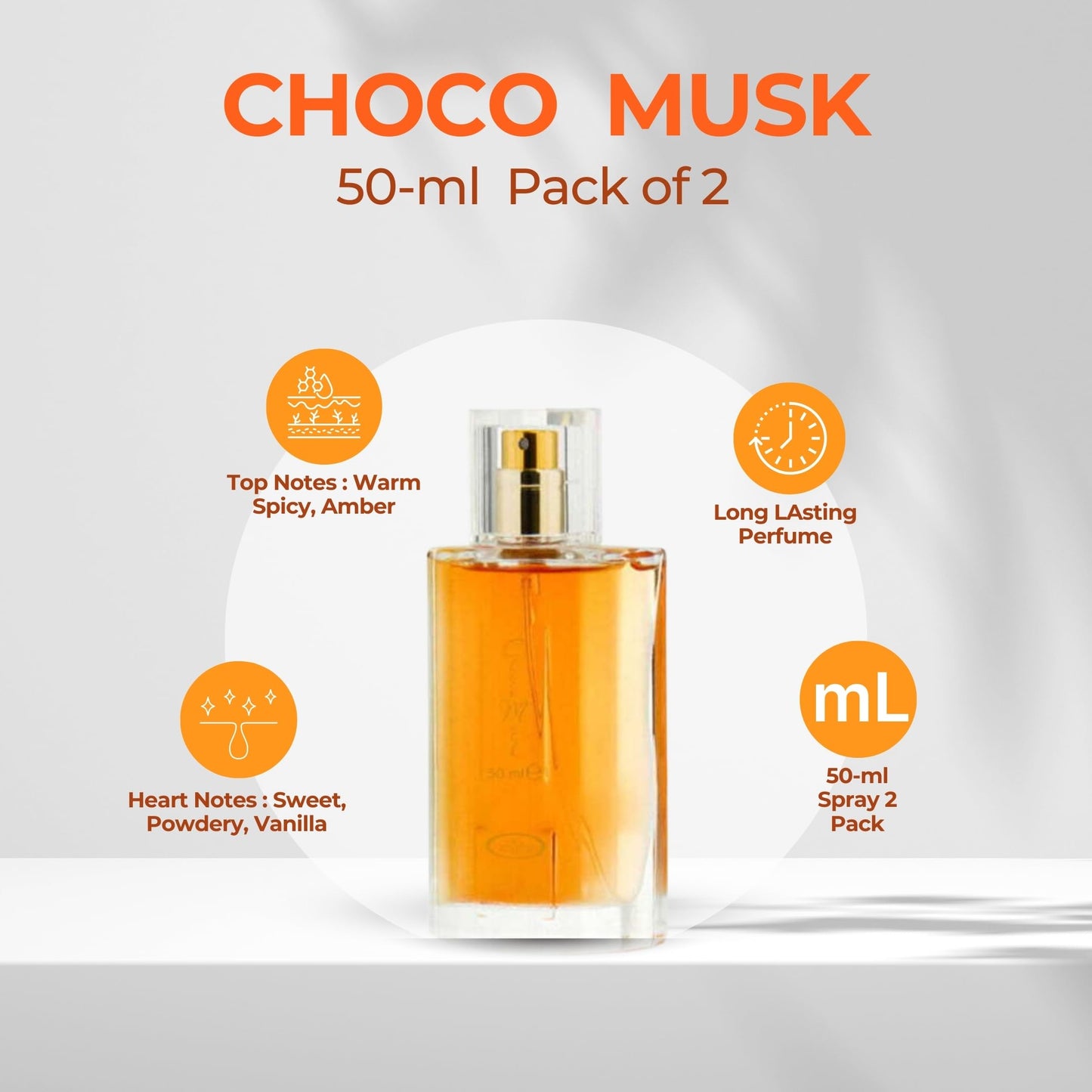 Tooba Fashion Choco Musk Eau De Arabian Parfum Spray for Women, Super Rich Amazing Fragrance 50 ml/1.7 Oz 2 Pack Beauty & Personal Care Tooba Fashion