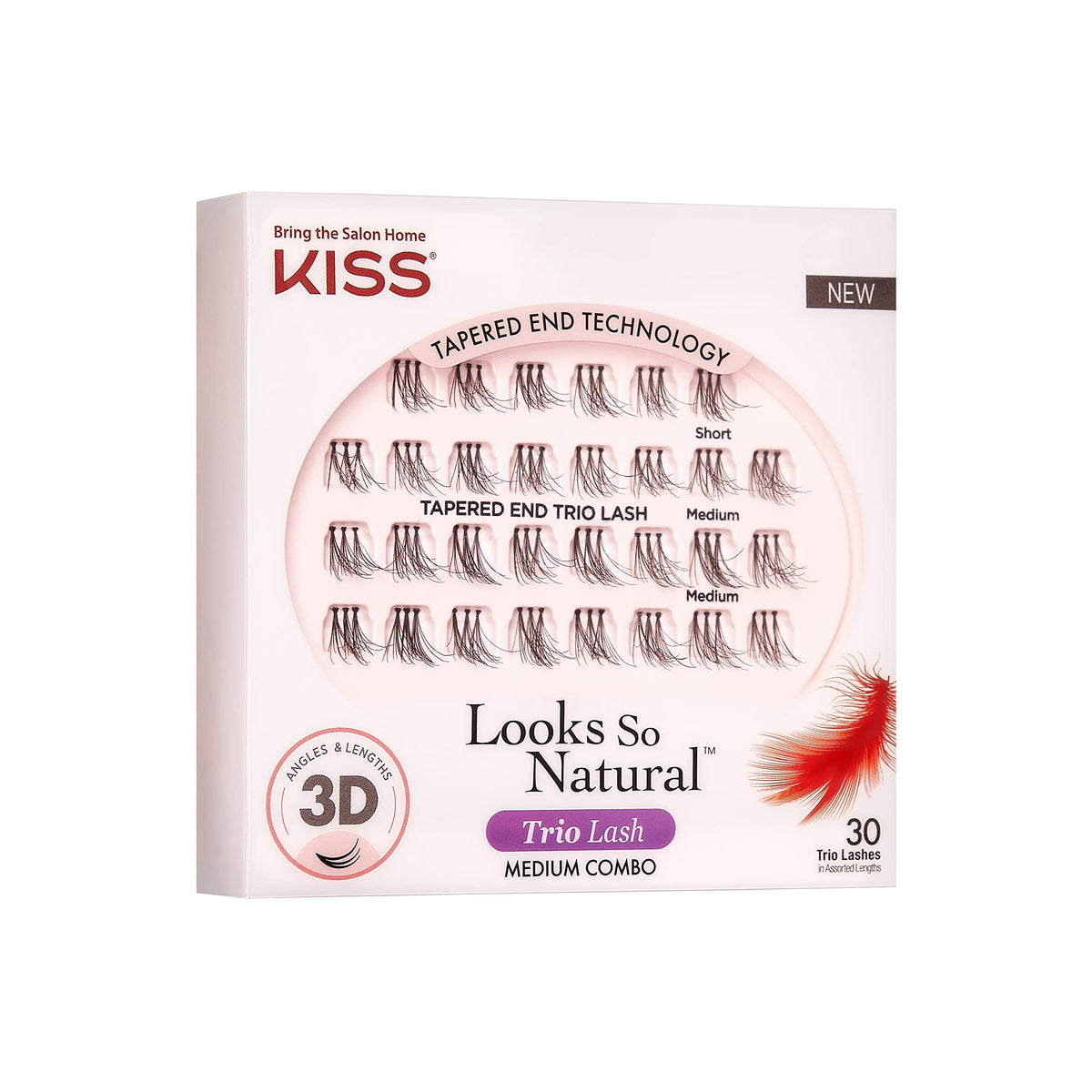 KISS Looks So Natural False Eyelashes Multipack, Lightweight & Comfortable, Tapered End Technology, Reusable, Cruelty-Free, Contact Lens Friendly Beauty & Personal Care KISS