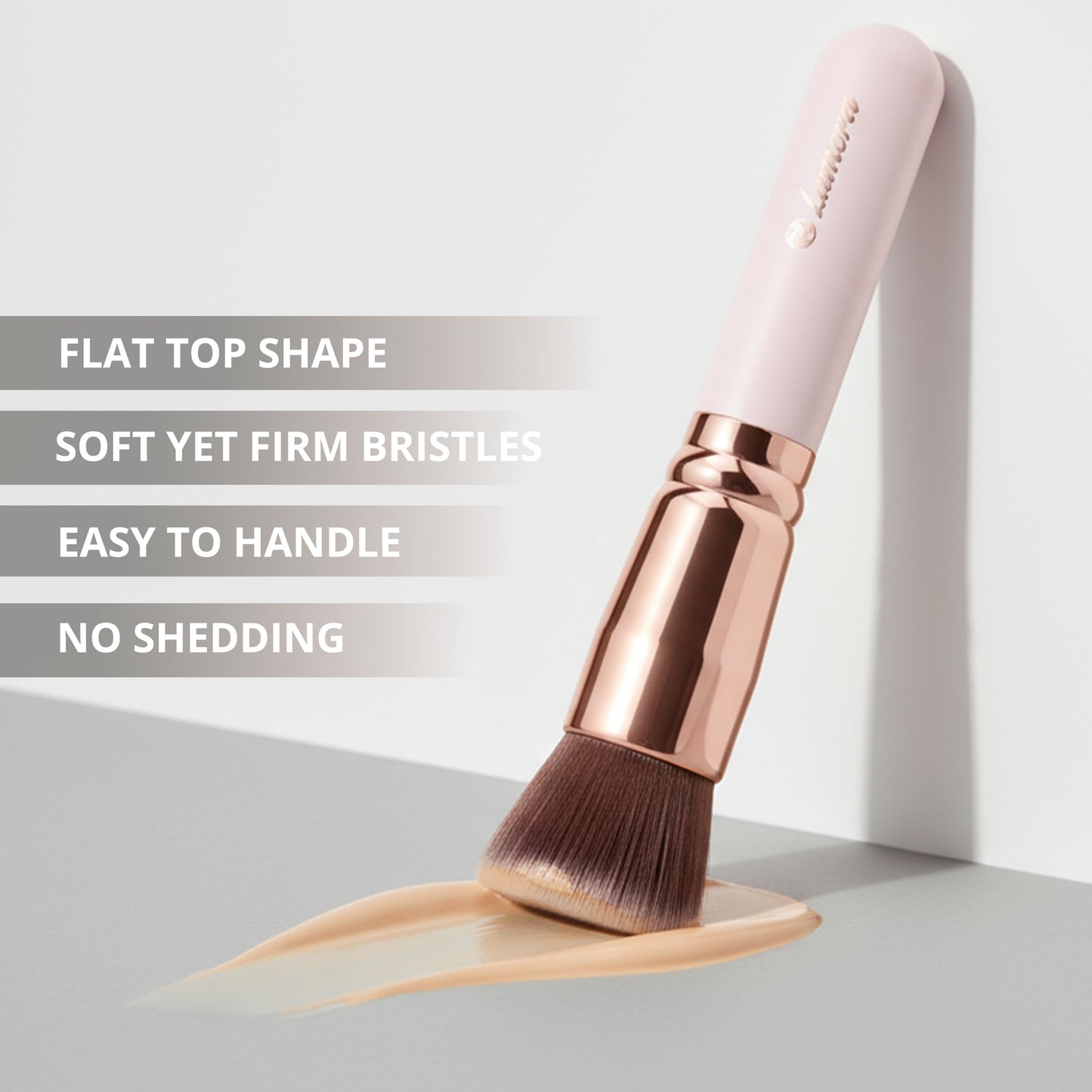 Lamora Makeup Brush Foundation Kabuki - Flat Top Face Brush for Liquid, Cream, and Powder Cosmetics - Full Coverage Blending, Buffing, Stippling Beauty & Personal Care Lamora