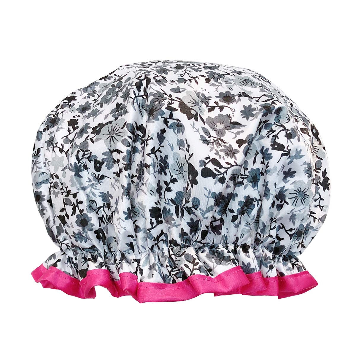 allydrew Reusable Women's Waterproof Shower Caps for Long Hair, Gray Pansies Beauty & Personal Care allydrew