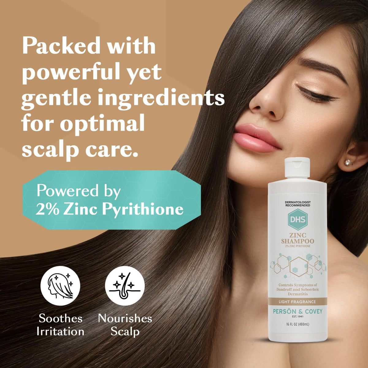 DHS Zinc Shampoo - Dandruff Shampoo - for Flaky and Dry Scalp with 2% Zinc Pyrithione, 16 oz Beauty & Personal Care DHS