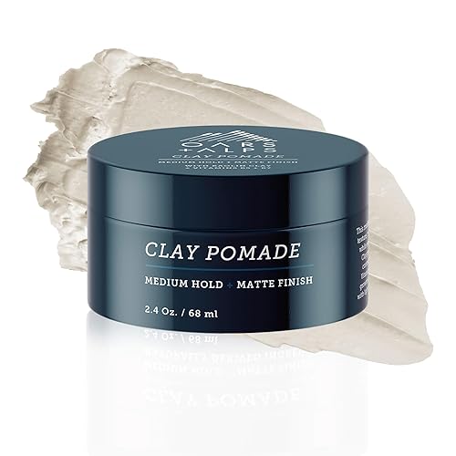 Oars + Alps Clay Hair Pomade for Men with Biotin, Kaolin Oil, Bentonite Clay, Jojoba Oil, Vitamin B7 & B5, Promotes Hair Growth, Medium Hold, Matte Beauty & Personal Care Oars + Alps