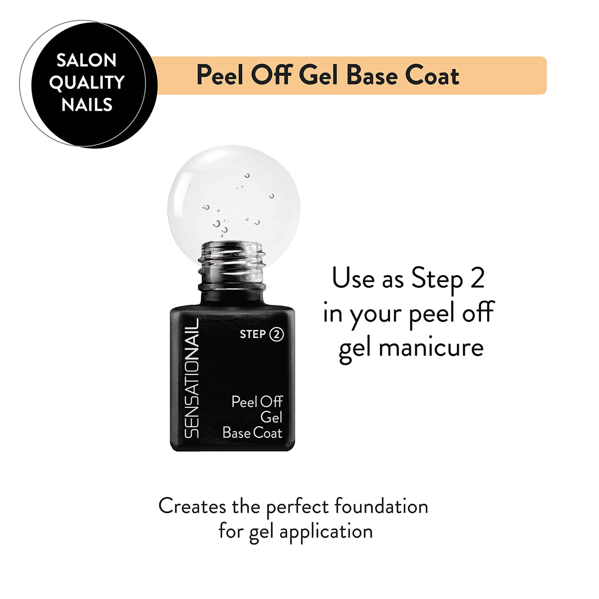 Sensationail Peel Off Formula Gel Nail Polish Base Coat Refill, Clear, 0.25 Fl Oz Beauty & Personal Care Sensationail