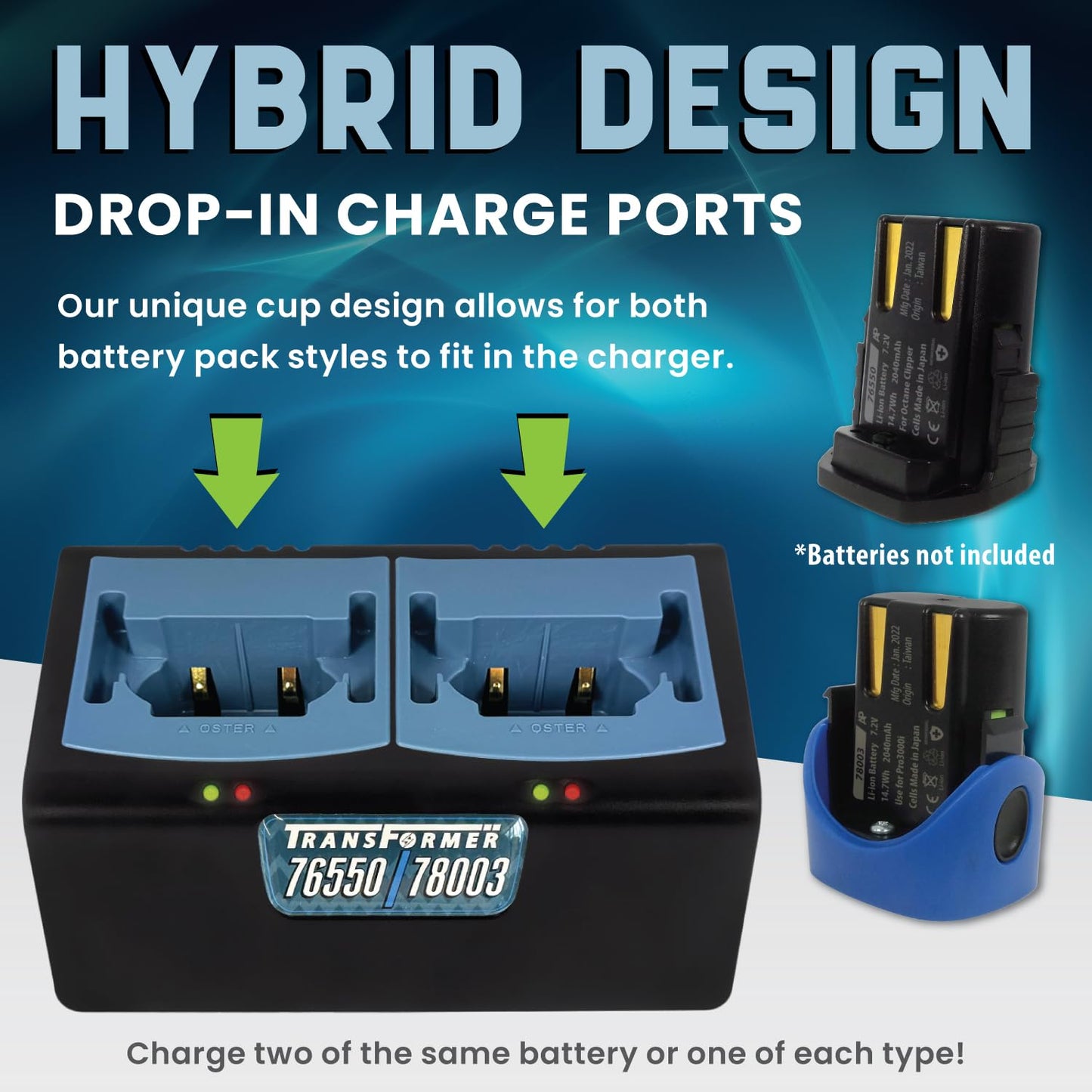 Artisan Power Dual Battery Charger for Oster Octane, Volt, & Pro 3000i / Heiniger Saphir & Orion Clippers - Hybrid Cup Design, Durable Connectors Beauty and Personal Care Artisan Power