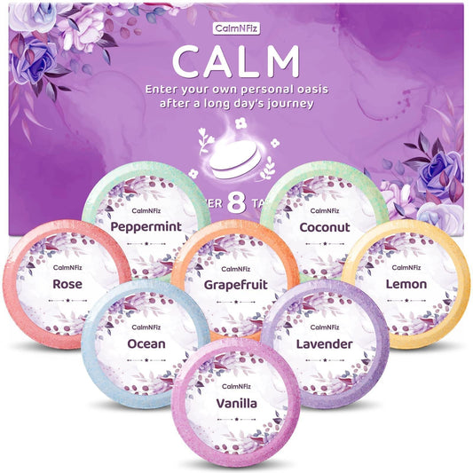 Shower Steamers 8 Pack - Organic & Natural Essential Fragrances for Teens and Adults - Mother's Day, White Elephant, Birthday Gifts for Women Teen Beauty and Personal Care CalmNFiz