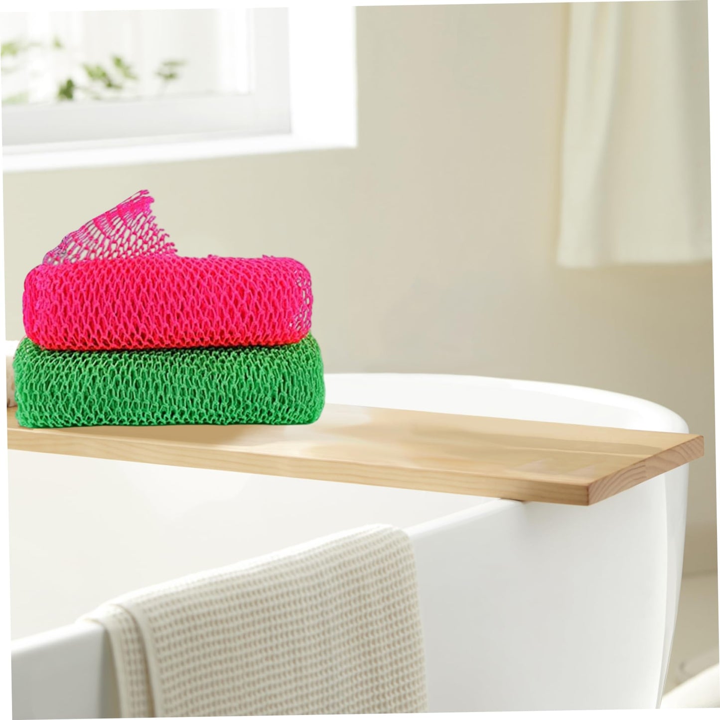 2Pcs African Net Sponge 12x30 Labor-Saving Long Widen African Net Cloth Portable Mesh Foldable Exfoliating Washcloth for Men and Women Beauty and Personal Care Xoeryoy