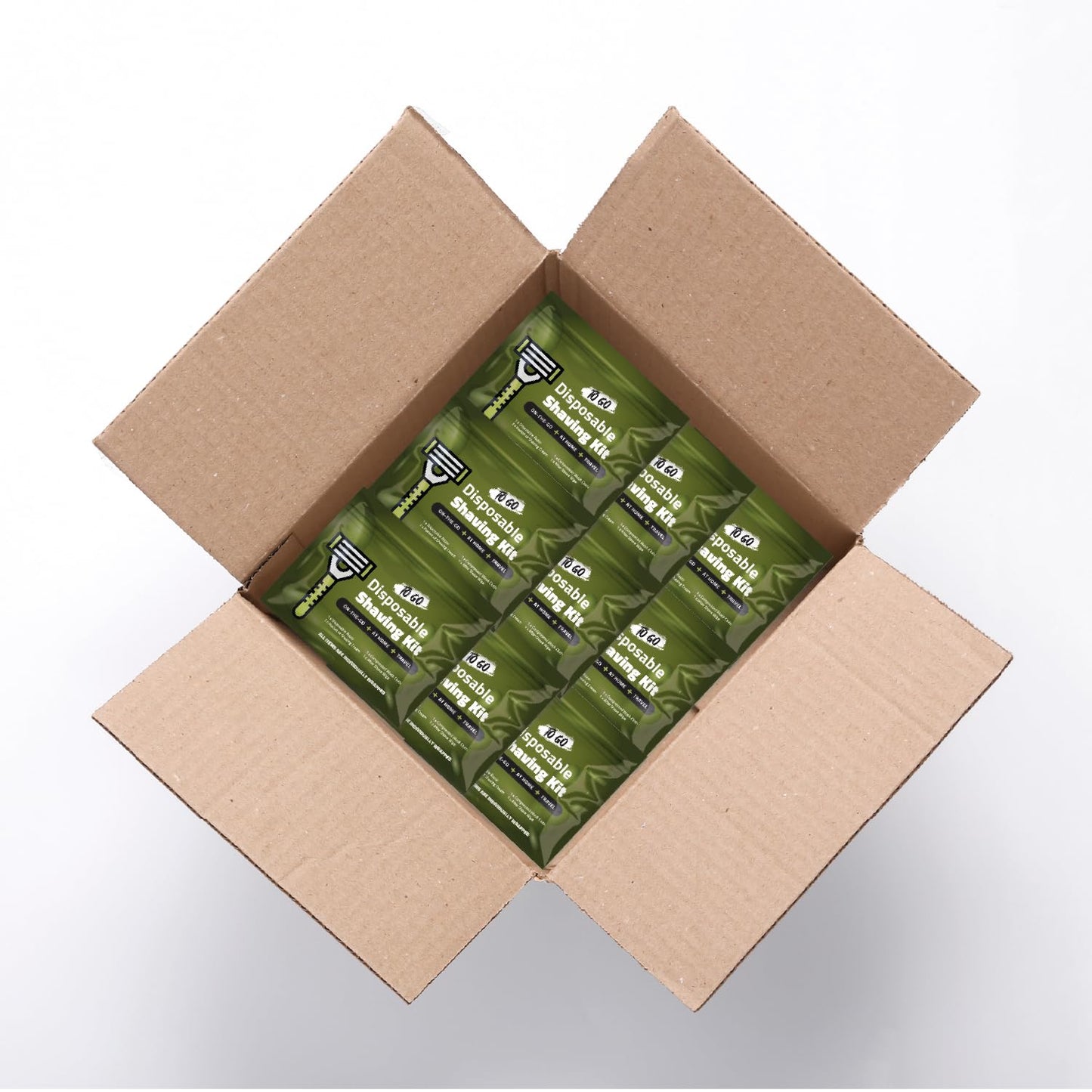 Travel Shaving Kit with Razor, Shaving Cream, Washcloth and Aftershave Wipe, Men's Disposable Grooming Pack (Green) (50) Beauty and Personal Care pH Advantage