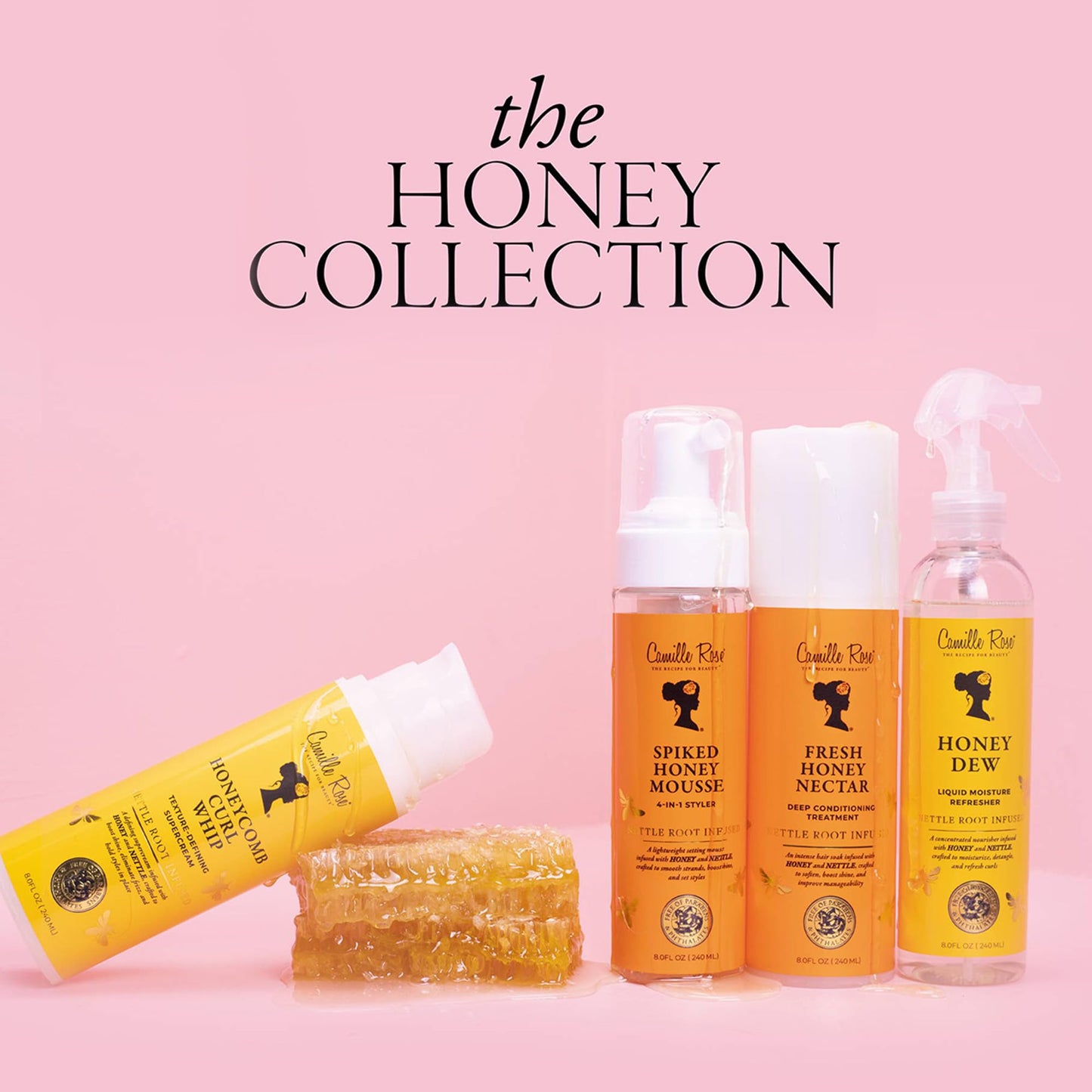 Camille Rose Honeycomb Curl Whip Texture-Defining Hair Styling Cream, with Honey and Nettle Root to Reduce Frizz, Nourish, and Add Shine, 12 fl oz Beauty & Personal Care Camille Rose