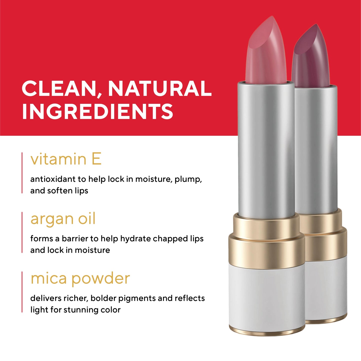 Mirabella - Sealed with a Kiss Smudge Proof Lipstick, Long-Lasting No-Bleed Lip Makeup, Hydrating Lip Color with Vegan Lanolin & Vitamin E, Rosy Beauty & Personal Care Mirabella
