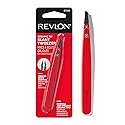 Revlon Ceramic Slanted Tip Tweezers, Precision For Eyebrow Shaping and Fine Hair Removal, Stocking Stuffer for Women & Men, Stainless Steel Body, 1 Beauty & Personal Care REVLON