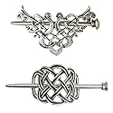 Tinsow Silver Vintage Hair Clip, 2 Pcs Celtic Hair Slide Pins Accessories for Women (Style C H) Beauty & Personal Care Tinsow