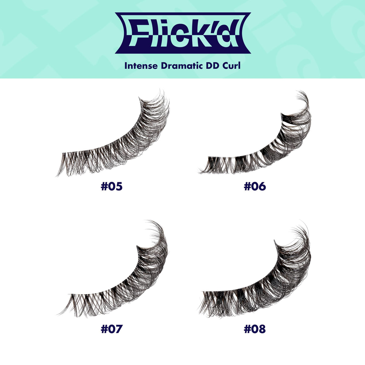 i-ENVY False Lashes Flick'd D-Curl Strip Lashes Volume Bouncy Natural Clear Band Cat Eye Dramatic Trendy Extensions Reusable Eye Lashes (07) Beauty & Personal Care i•ENVY