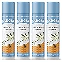 Badger Unscented Classic Lip Balm, 100% Organic Lip Balm for Sensitive Lips, Long Lasting Lip Moisturizer w/Light Silky Texture, 4 Pack Beauty & Personal Care Badger