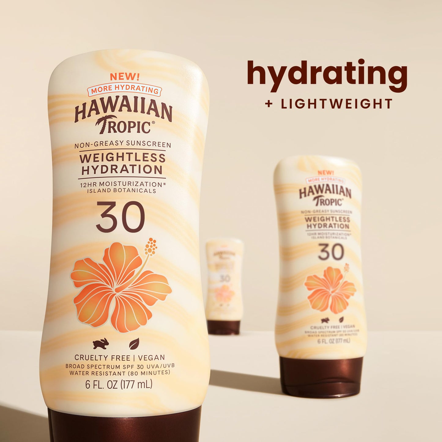 Hawaiian Tropic Weightless Hydration Lotion Sunscreen SPF 30, 6oz | Oil Free, Broad Spectrum, Oxybenzone Free, Body Sunscreen Beauty & Personal Care Hawaiian Tropic
