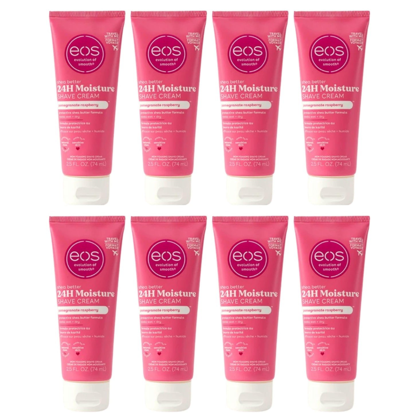 eos Shave Cream Pomegranate Raspberry, 2.5 Ounces each (Value Pack of 8) Beauty and Personal Care eos