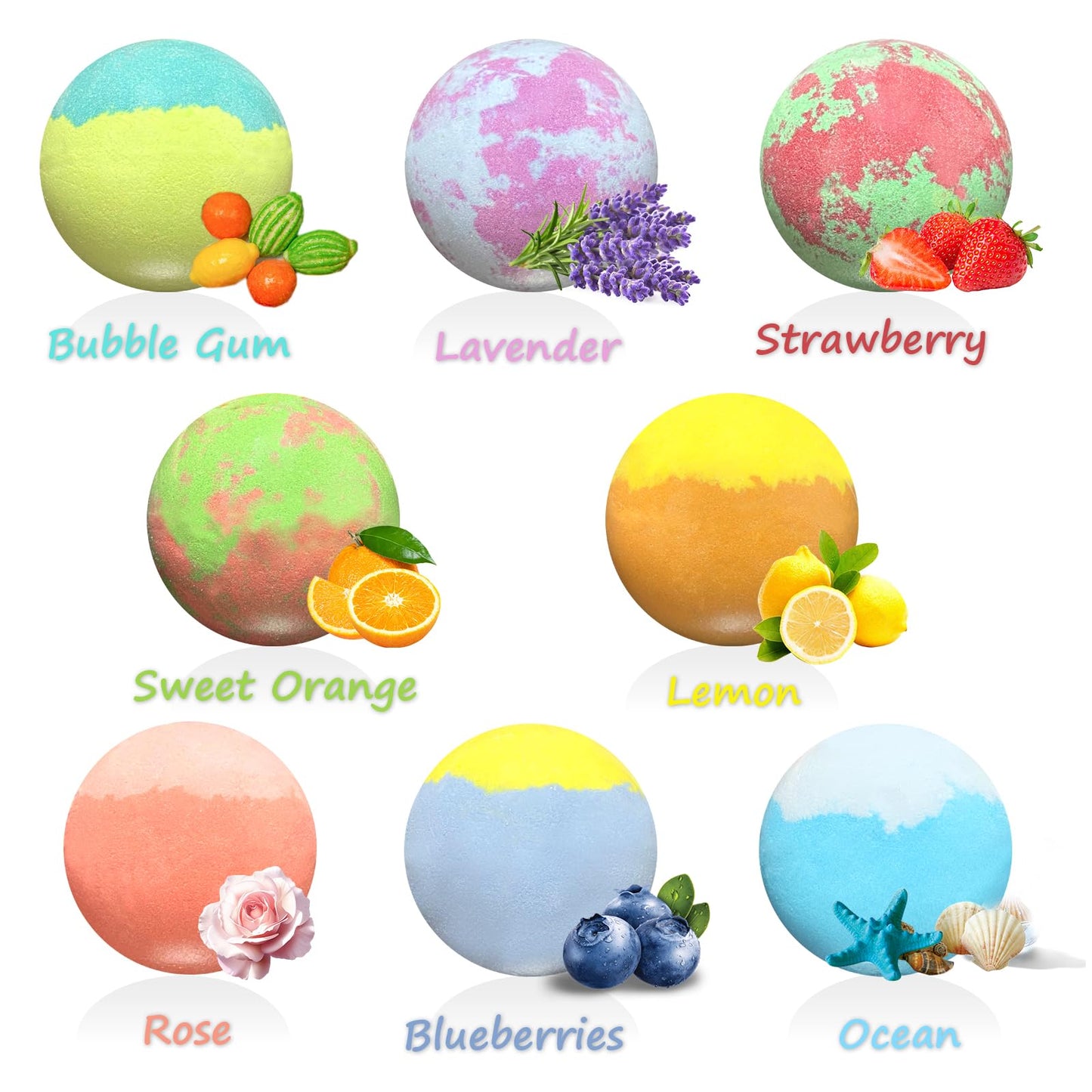 Bath Bombs for Kids with Surprise Toys Inside, 8 Pcs 3.5 Oz Light Up Bath Bombs Gift Set with Essential Oils, Handmade Spa Moisturizing for Women Beauty and Personal Care Santrela