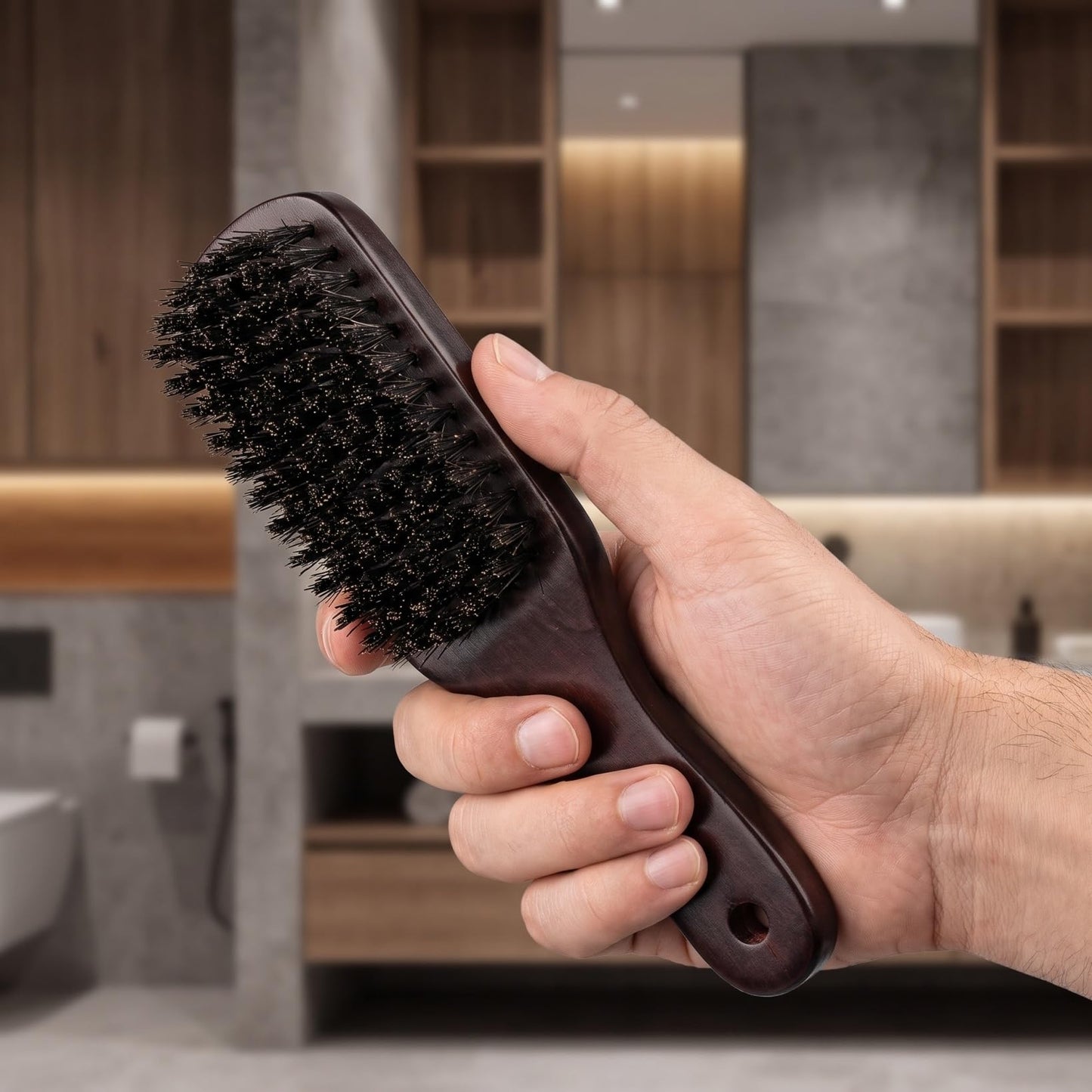 Healeved Beard Brush for Men Natural Bristle Small Portable Beard Comb Mustache Brush Gentle on Skin 6.29In Handle for Grooming and Shaping Beauty and Personal Care Healeved