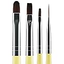 Beaute Galleria 4-Piece UV Gel Nail Art Brush Set - Pro Flat, Carved, Detailer, Round for Fine Line, Detailer, Outline, Striping, Polygel Nails, Gel Beauty & Personal Care BEAUTÉ GALLERIA